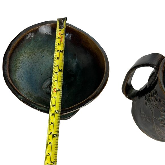 pottery coffee pour over set Artist Signed Handmade Studio Art - Picture 6 of 16